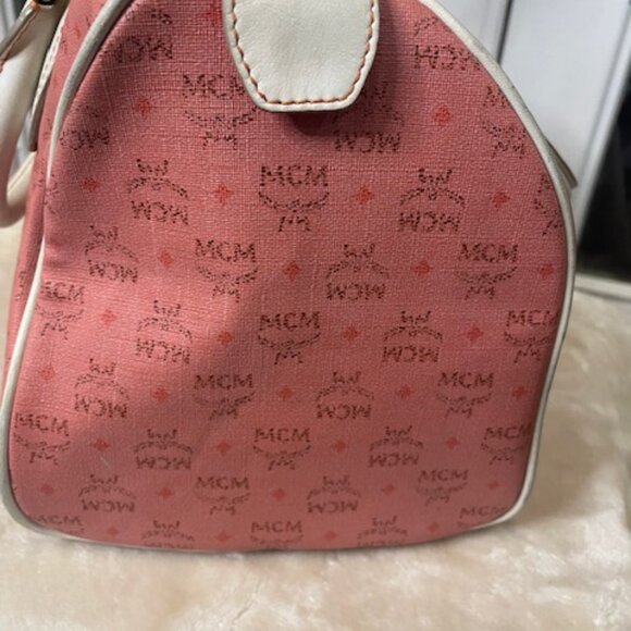RARE Vintage MCM Pink Visetos Boston Bag - Picture 4 of 9
